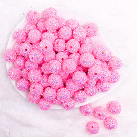 16mm Pink Sequin Confetti Bubblegum Beads