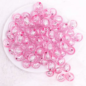 16mm Pink Foil Bubblegum Beads