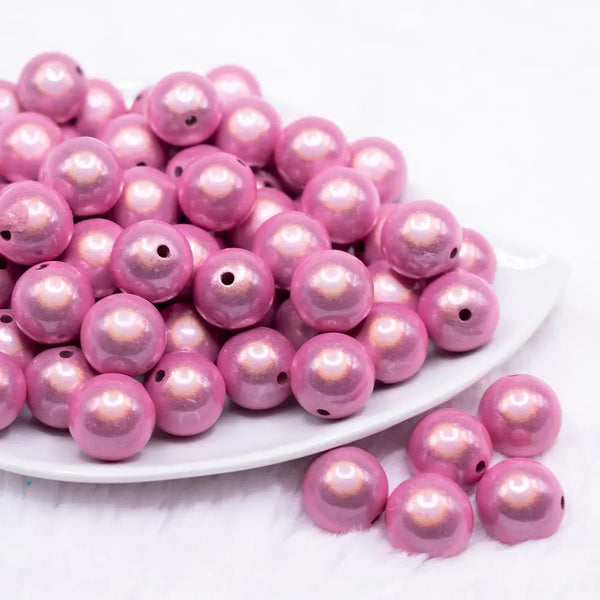 front view of a pile of 16mm Pink Miracle Bubblegum Bead