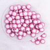 top view of a pile of 16mm Pink Miracle Bubblegum Bead