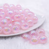 front view of a pile of 16mm Pink Opalescence Bubblegum Bead