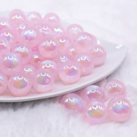 16mm Pink Opalescence Bubblegum Bead