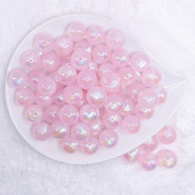 16mm Pink Opalescence Bubblegum Bead
