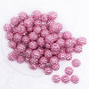 top view of a pile of 16mm Pink Rhinestone Chunky Bubblegum Jewelry Beads