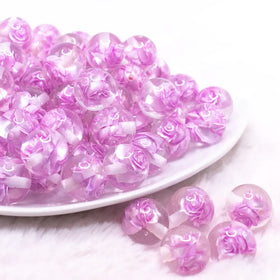 16mm Pink Rose Bubblegum Beads