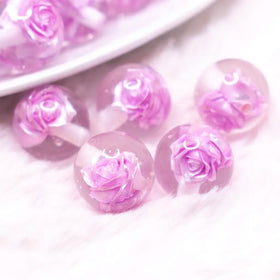 16mm Pink Rose Bubblegum Beads