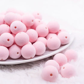 16mm Pink Velvet Bubblegum Bead