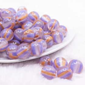 16mm Purple Cats Eye Acrylic Bubblegum Beads