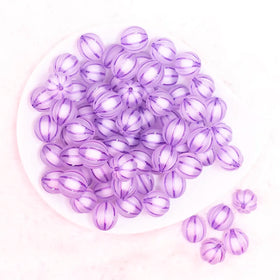 16mm Purple Frosted Pumpkin Shaped Bubblegum Bead