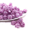 front view of a pile of 16mm Purple Glitter Twinkle Bubblegum Beads
