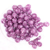 top view of a pile of 16mm Purple Glitter Twinkle Bubblegum Beads
