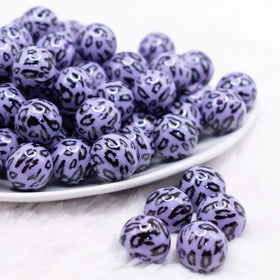 16mm Purple Leopard Print Acrylic Bubblegum Jewelry Beads