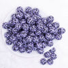 top view of a pile of 16mm Purple Leopard Print Acrylic Bubblegum Jewelry Beads