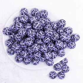 16mm Purple Leopard Print Acrylic Bubblegum Jewelry Beads