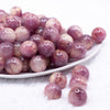 front view of a pile of 16mm Purple Luster Bubblegum Beads