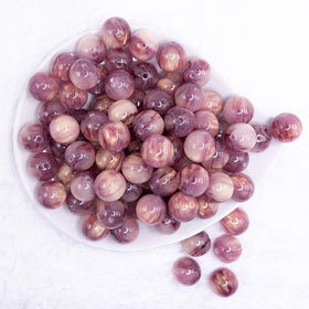 16mm Purple Luster Bubblegum Beads