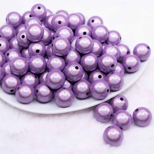 front view of a pile of 16mm Purple Miracle Bubblegum Bead