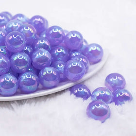 16mm Purple Opalescence Bubblegum Bead