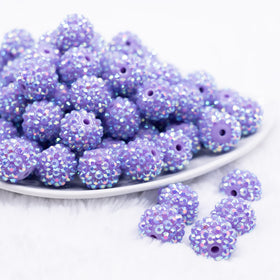 16mm Purple Lilac Bliss Rhinestone AB Bubblegum Beads
