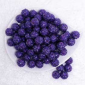 16mm Purple Rhinestone Chunky Bubblegum Jewelry Beads
