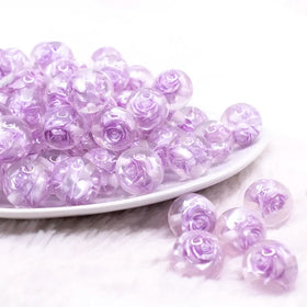 16mm Purple Rose Bubblegum Beads