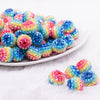 front view of a pile of 16mm Rainbow Rhinestone AB Bubblegum Beads