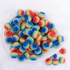 top view of a pile of 16mm Rainbow Clear Rhinestone Bubblegum Bead