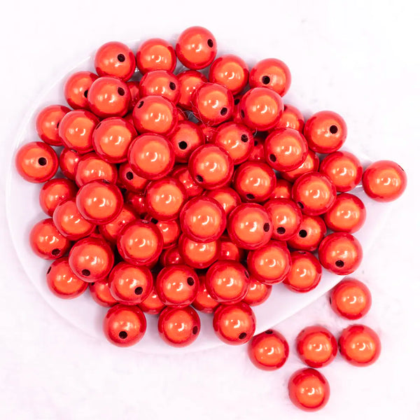 top view of a pile of 16mm Red Miracle Bubblegum Bead