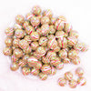 front view of a pile of 16mm Red and Green Swirl Bubblegum Beads