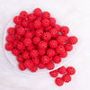 top view of a pile of 16mm Red on Red Rhinestone Bubblegum Beads