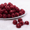 front view of a pile of 16mm Red Sequin Confetti Bubblegum Beads