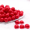 front view of a pile of 16mm Red Faux Pearl Acrylic Bubblegum Jewelry Beads