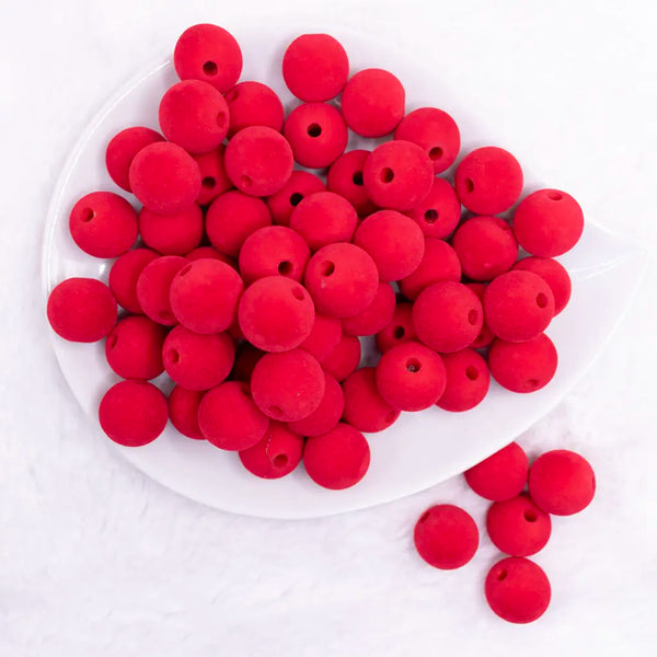 top view of a pile of 16mm Red Velvet Bubblegum Bead