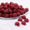 front view of a pile of 16mm Red Rhinestone Bubblegum Jewelry Beads