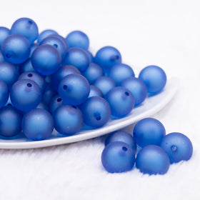 16mm Royal Blue Frosted Bubblegum Beads