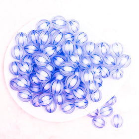 16mm Royal Blue Frosted Pumpkin Shaped Bubblegum Bead