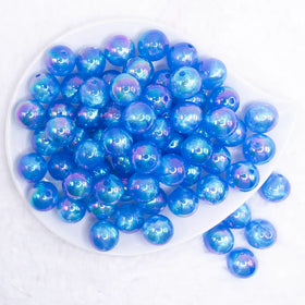 16mm Royal Blue Opalescence Bubblegum Bead