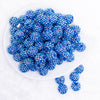 top view of a pile of 16mm Royal Blue Streak Rhinestone AB Bubblegum Beads