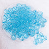 top view of a pile of 16mm Sky Blue Transparent Faceted Bubblegum Beads