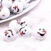 macro view of a pile of 16mm Snowman Face Print Bubblegum Bead