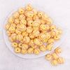 top view of a pile of 16mm Softball Rhinestone AB Bubblegum Beads