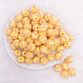 16mm Softball Rhinestone AB Bubblegum Beads