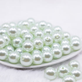 16mm Spearmint Green Faux Pearl Acrylic Bubblegum Beads