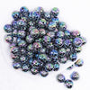 top view of a pile of 16mm Spiderweb AB Bubblegum Beads