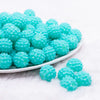 front view of a pile of 16mm Teal on Teal Rhinestone Bubblegum Beads