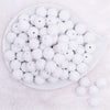 top view of a pile of 16mm White on White Rhinestone Bubblegum Beads