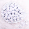 top view of a pile of 16mm White Sequin Confetti Bubblegum Beads