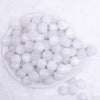 top view of a pile of 16mm White Luster Bubblegum Beads
