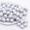 front view of a pile of 16mm White Miracle Bubblegum Bead