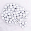 top view of a pile of 16mm White Miracle Bubblegum Bead
